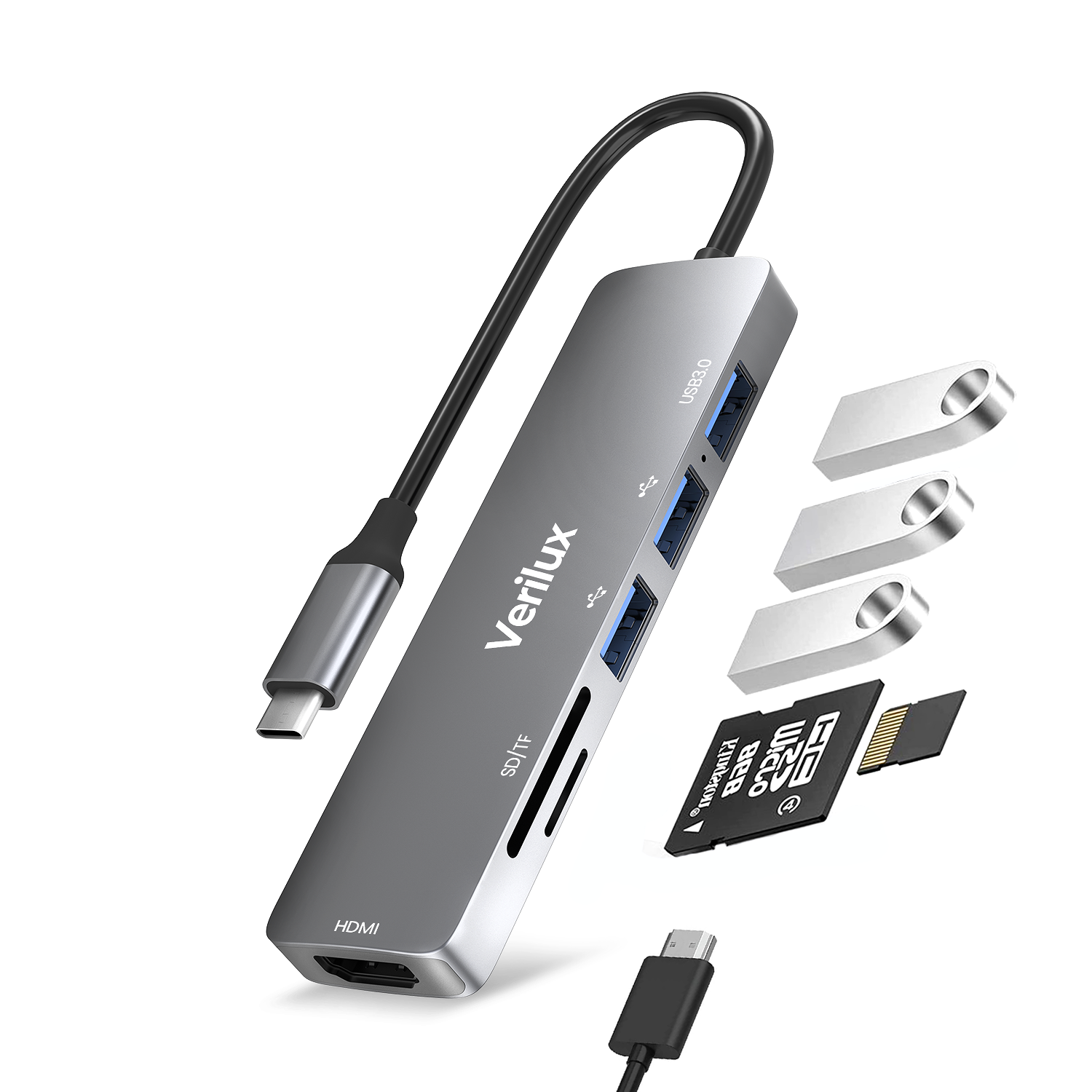 Eleboat® USB C Hub Multiport Adapter- 6 in 1 Portable Aluminum Type Eleboat® USB C Hub Multiport Adapter- 6 in 1 Portable Aluminum Type
